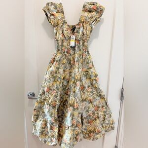 DANIELLE BERNSTEIN Floral Kids Dress in Yellow and Orange